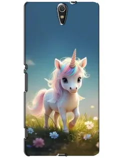 Чехол для Sony Xperia C5 Ultra (E5533, E5563, E5506, E5553) с картинкой «Единорог на поляне»