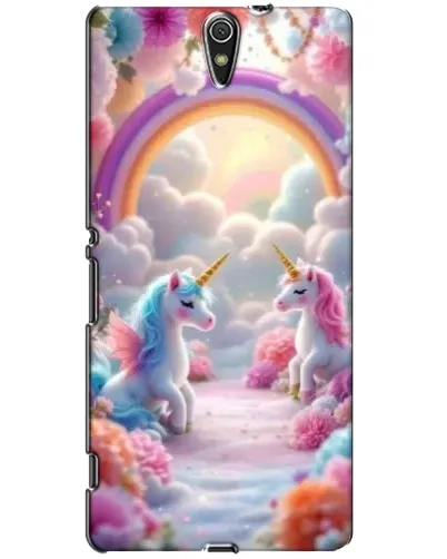 Чехол для Sony Xperia C5 Ultra (E5533, E5563, E5506, E5553) с картинкой «Радуга и единороги»