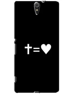 Чехол для Sony Xperia C5 Ultra (E5533, E5563, E5506, E5553) с картинкой «Крест и Сердце»