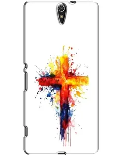 Чехол для Sony Xperia C5 Ultra (E5533, E5563, E5506, E5553) с картинкой «Акварельный крест»