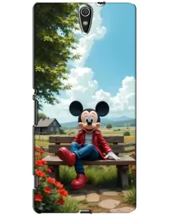 Чехол для Sony Xperia C5 Ultra (E5533, E5563, E5506, E5553) с картинкой «Микки на скамейке»