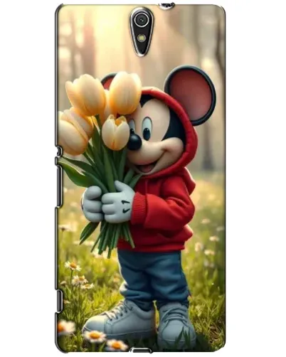 Чехол для Sony Xperia C5 Ultra (E5533, E5563, E5506, E5553) с картинкой «Микки с тюльпанами» Чехол для Sony Xperia C5 Ultra (E5533, E5563, E5506, E5553) с картинкой «Микки с тюльпанами»