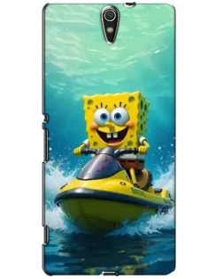 Чехол для Sony Xperia C5 Ultra (E5533, E5563, E5506, E5553) с картинкой «Спанч Боб на гидроцикле»