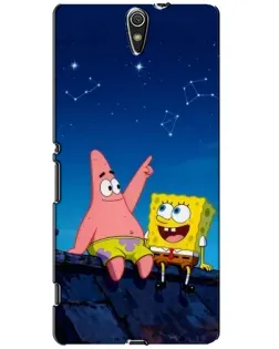Чехол для Sony Xperia C5 Ultra (E5533, E5563, E5506, E5553) с картинкой «Губка Боб и Патрик ночью»