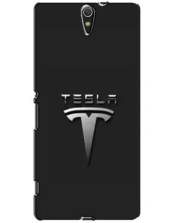 Чехол для Sony Xperia C5 Ultra (E5533, E5563, E5506, E5553) с картинкой «Стальной логотип Tesla» Чехол для Sony Xperia C5 Ultra (E5533, E5563, E5506, E5553) с картинкой «Стальной логотип Tesla»
