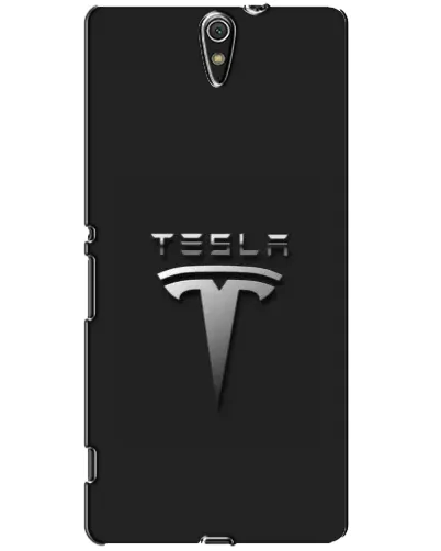 Чехол для Sony Xperia C5 Ultra (E5533, E5563, E5506, E5553) с картинкой «Стальной логотип Tesla»