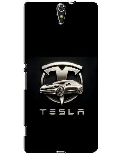 Чехол для Sony Xperia C5 Ultra (E5533, E5563, E5506, E5553) с картинкой «Tesla — серебристое авто»