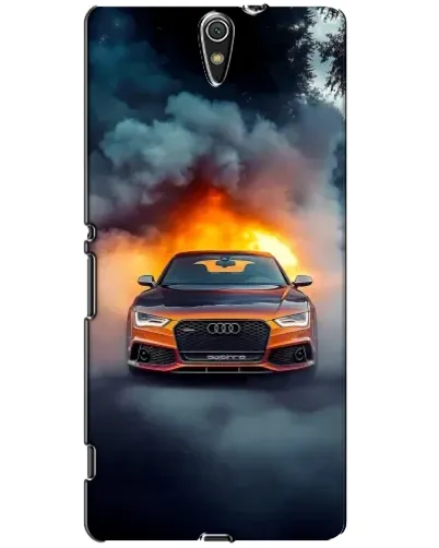 Чехол для Sony Xperia C5 Ultra (E5533, E5563, E5506, E5553) с картинкой «Audi в огненном дыму»
