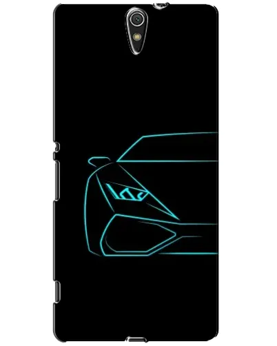 Чехол для Sony Xperia C5 Ultra (E5533, E5563, E5506, E5553) с картинкой «Голубой силуэт Lamborghini»
