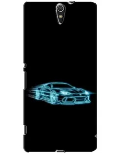 Чехол для Sony Xperia C5 Ultra (E5533, E5563, E5506, E5553) с картинкой «Неоновый контур Lamborghini»