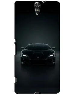 Чехол для Sony Xperia C5 Ultra (E5533, E5563, E5506, E5553) с картинкой «Черный Lamborghini Aventador»