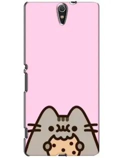 Чехол для Sony Xperia C5 Ultra (E5533, E5563, E5506, E5553) с картинкой «Pusheen и печенье»