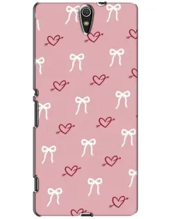 Чехол для Sony Xperia C5 Ultra (E5533, E5563, E5506, E5553) с картинкой «Сердца и банты»