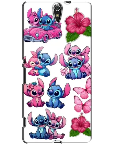 Чехол для Sony Xperia C5 Ultra (E5533, E5563, E5506, E5553) с картинкой «Стикеры Stitch и Angel»