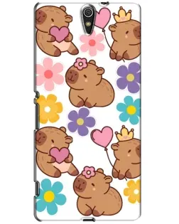 Чехол для Sony Xperia C5 Ultra (E5533, E5563, E5506, E5553) с картинкой «Цветочный паттерн капибар» Чехол для Sony Xperia C5 Ultra (E5533, E5563, E5506, E5553) с картинкой «Цветочный паттерн капибар»