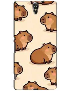 Чехол для Sony Xperia C5 Ultra (E5533, E5563, E5506, E5553) с картинкой «Паттерн милых капибар» Чехол для Sony Xperia C5 Ultra (E5533, E5563, E5506, E5553) с картинкой «Паттерн милых капибар»