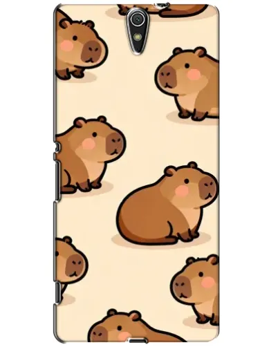 Чехол для Sony Xperia C5 Ultra (E5533, E5563, E5506, E5553) с картинкой «Паттерн милых капибар» Чехол для Sony Xperia C5 Ultra (E5533, E5563, E5506, E5553) с картинкой «Паттерн милых капибар»