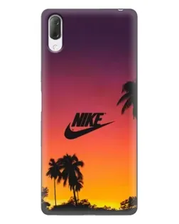 Чехол для Sony Xperia L3 с картинкой «Nike на закате солнца»
