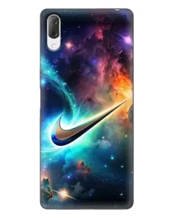 Чехол для Sony Xperia L3 с картинкой «Космический Nike Swoosh»