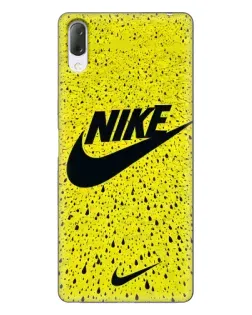 Чехол для Sony Xperia L3 с картинкой «Желтый текстурный Nike»