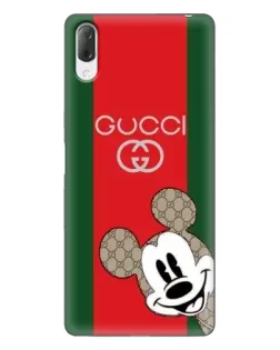 Чехол для Sony Xperia L3 с картинкой «Gucci — полосы и Микки»