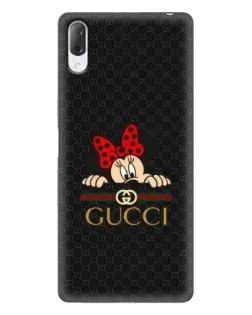 Чехол для Sony Xperia L3 с картинкой «Минни Маус Gucci — черный»