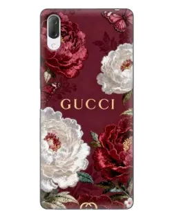 Чехол для Sony Xperia L3 с картинкой «Gucci — бордовые розы»