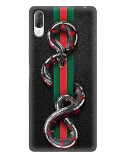 Чехол для Sony Xperia L3 с картинкой «Gucci — змея на полосе»