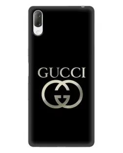Чехол для Sony Xperia L3 с картинкой «Gucci — золото на черном»