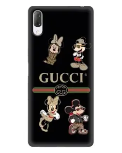 Чехол для Sony Xperia L3 с картинкой «Gucci — герои Disney и монограмма»