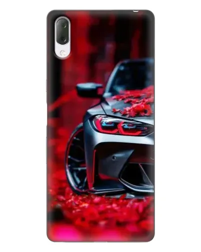 Чехол для Sony Xperia L3 с картинкой «Спортивная BMW и цветы»