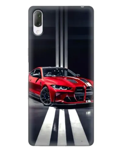 Чехол для Sony Xperia L3 с картинкой «Красная BMW на дороге»
