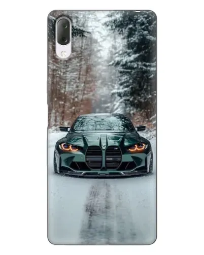 Чехол для Sony Xperia L3 с картинкой «BMW в зимнем лесу»