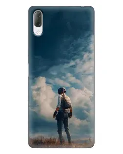 Чехол для Sony Xperia L3 с картинкой «Герой PUBG на скале»