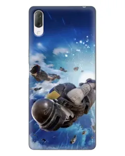 Чехол для Sony Xperia L3 с картинкой «Десант PUBG — прыжок»