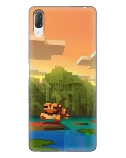 Чохол для Sony Xperia L3 з картинкою «Майнкрафт захід сонця»
