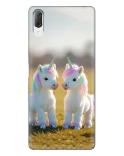 Чехол для Sony Xperia L3 с картинкой «Пара единорогов»