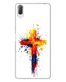 Чехол для Sony Xperia L3 с картинкой «Акварельный крест»