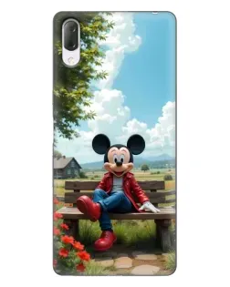 Чехол для Sony Xperia L3 с картинкой «Микки на скамейке»