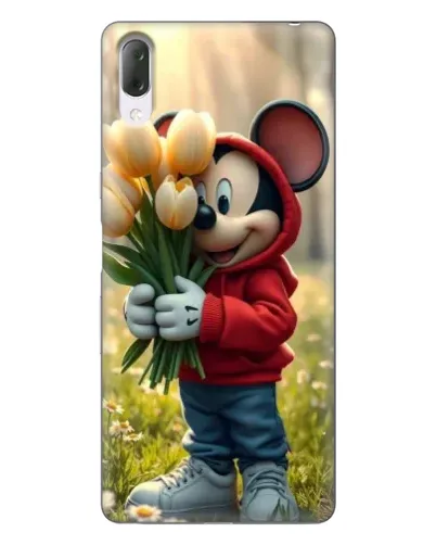 Чехол для Sony Xperia L3 с картинкой «Микки с тюльпанами»
