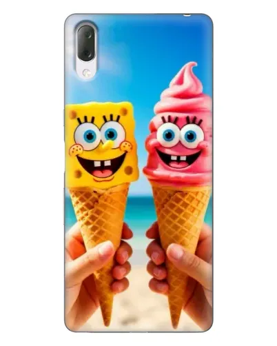 Чехол для Sony Xperia L3 с картинкой «Спанч Боб мороженое»