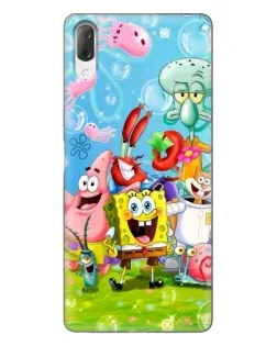 Чехол для Sony Xperia L3 с картинкой «Губка Боб и друзья»