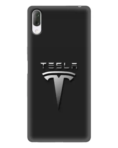 Чехол для Sony Xperia L3 с картинкой «Стальной логотип Tesla»