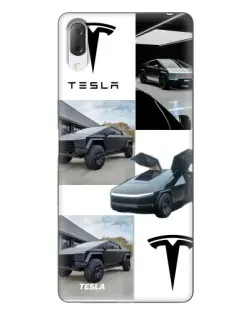 Чехол для Sony Xperia L3 с картинкой «Коллаж Cybertruck Tesla»
