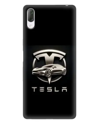 Чехол для Sony Xperia L3 с картинкой «Tesla — серебристое авто»