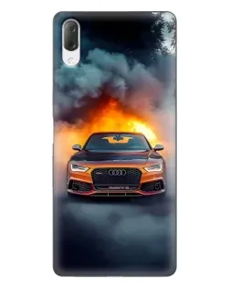 Чехол для Sony Xperia L3 с картинкой «Audi в огненном дыму»