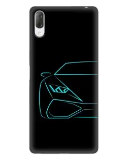 Чехол для Sony Xperia L3 с картинкой «Голубой силуэт Lamborghini»