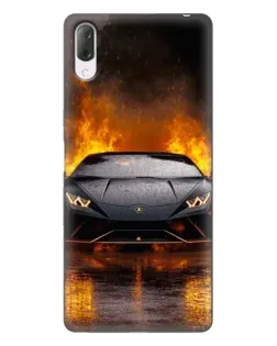 Чехол для Sony Xperia L3 с картинкой «Lamborghini в огне»