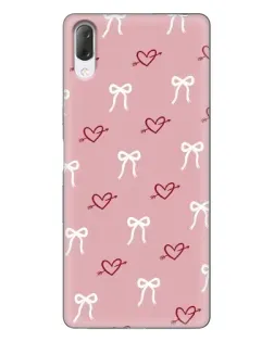 Чехол для Sony Xperia L3 с картинкой «Сердца и банты»