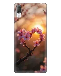 Чехол для Sony Xperia L3 с картинкой «Розовый цвет сердце на фоне заката» Чехол для Sony Xperia L3 с картинкой «Розовый цвет сердце на фоне заката»